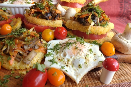 Закуска из овощей и грибов на поленте Закуска из овощей и грибов на поленте