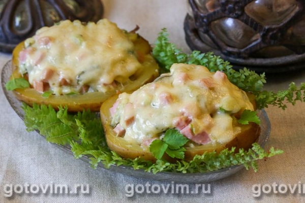 Картофель, фаршированный салатом оливье Картофель, фаршированный салатом оливье