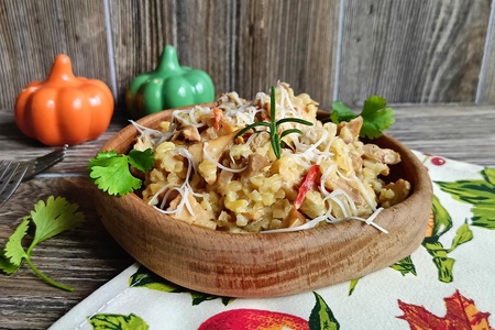 Булгур с лисичками и сметаной Булгур с лисичками и сметаной