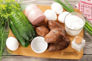 Окрошка на лимонной кислоте