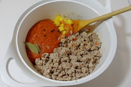 Суп с мясным фаршем и овощами Суп с мясным фаршем и овощами