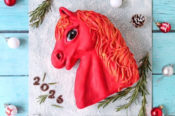 Новогодний торт "Огненная лошадь" Новогодний торт "Огненная лошадь"