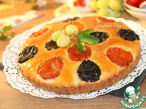 Пирог на кефире "Манник с сухофруктами" Пирог на кефире "Манник с сухофруктами"
