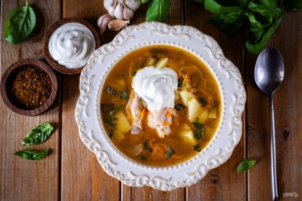 Рассольник с курицей Рассольник с курицей