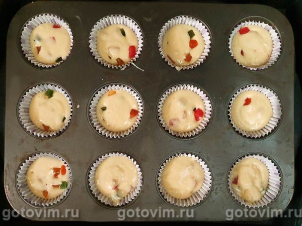 Кексы на йогурте с цукатами