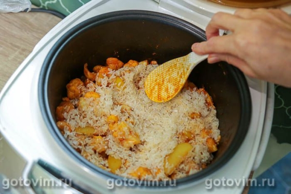 Бириани с мясом и овощами в мультиварке