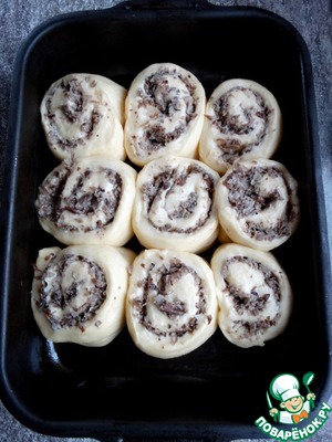 Булочки с грибами под сырной глазурью