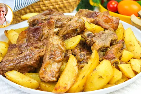 Свиные ребрышки с картошкой в рукаве в духовке Свиные ребрышки с картошкой в рукаве в духовке