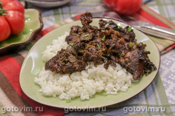 Утиные желудки, жаренные в соевом соусе Утиные желудки, жаренные в соевом соусе