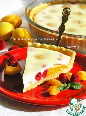 Пирог с абрикосами и малиной Пирог с абрикосами и малиной