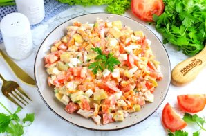 Салат с копченой курицей и манго Салат с копченой курицей и манго