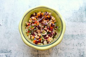 Винегрет со свежей капустой и огурцом Винегрет со свежей капустой и огурцом