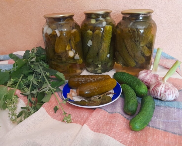 Маринованные огурцы с мятой Маринованные огурцы с мятой