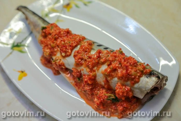Скумбрия в духовке, запеченная в перечном соусе Скумбрия в духовке, запеченная в перечном соусе