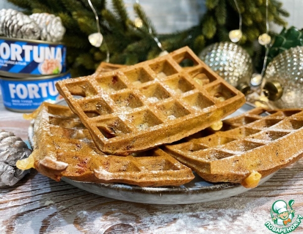 Запечённые вафли с консервированным тунцом