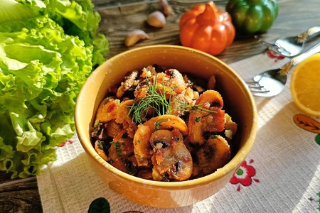 Чесночные шампиньоны с "копчёным" ароматом