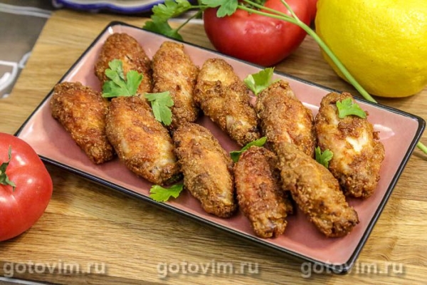 Куриные крылышки в панировке с разрыхлителем во фритюре Куриные крылышки в панировке с разрыхлителем во фритюре
