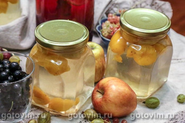 Компот из жёлтой алычи с яблоками на зиму Компот из жёлтой алычи с яблоками на зиму