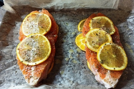 Сёмга, запеченная с апельсинами