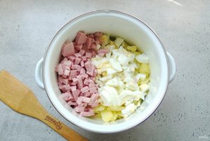 Окрошка на воде с уксусом и майонезом Окрошка на воде с уксусом и майонезом