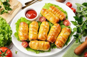 Сосиски в слоеном бездрожжевом тесте в духовке Сосиски в слоеном бездрожжевом тесте в духовке