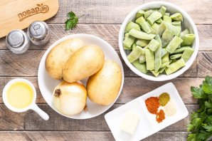 Зеленое лобио с картофелем Зеленое лобио с картофелем