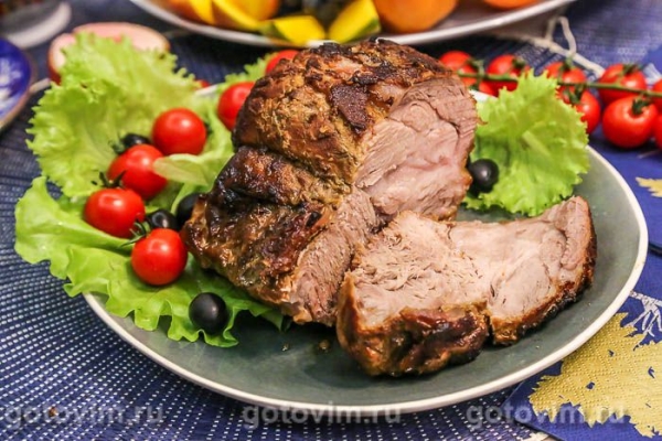 Свиная шейка в мандариновом маринаде, запеченная в фольге Свиная шейка в мандариновом маринаде, запеченная в фольге