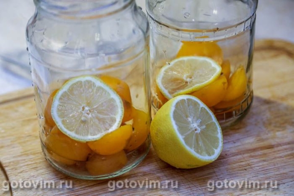 Компот из желтой алычи с лимоном без стерилизации Компот из желтой алычи с лимоном без стерилизации