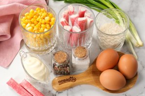 Крабовый салат классический без огурца Крабовый салат классический без огурца