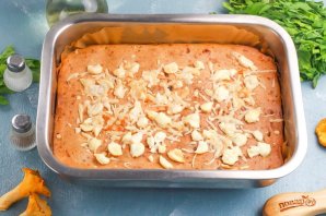 Пирог с лисичками и сыром