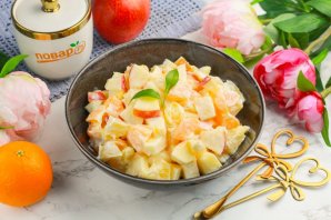 Салат с мандарином, яблоком и апельсином Салат с мандарином, яблоком и апельсином