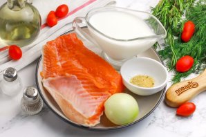 Лосось в сливочном соусе Лосось в сливочном соусе