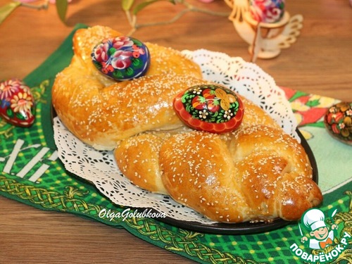 Сдобный пасхальный хлеб с тремя начинками
