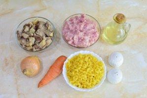 Макароны с фаршем и белыми грибами Макароны с фаршем и белыми грибами