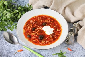 Солянка с жидким дымом Солянка с жидким дымом