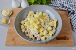 Новогодний салат с мандаринами Новогодний салат с мандаринами