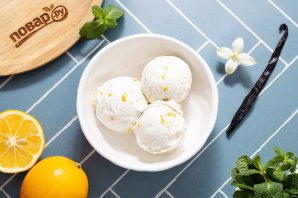 Лимонное мороженое с ванилью Лимонное мороженое с ванилью