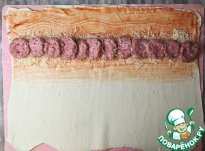 Пирог с тефтелями и сыром Пирог с тефтелями и сыром