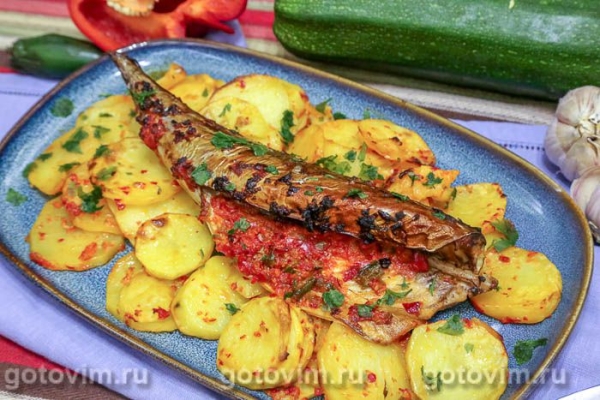 Скумбрия в духовке, запеченная в перечном соусе Скумбрия в духовке, запеченная в перечном соусе