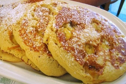 Пышные банановые оладьи на молоке Пышные банановые оладьи на молоке