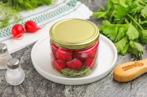 Маринованная редиска с ботвой на зиму Маринованная редиска с ботвой на зиму