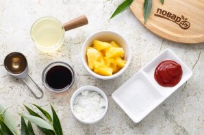 Кисло-сладкий соус с ананасами китайский Кисло-сладкий соус с ананасами китайский