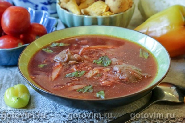 Борщ с маслятами Борщ с маслятами