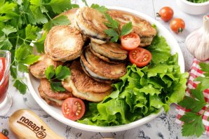 Баклажаны с мясом в кляре Баклажаны с мясом в кляре