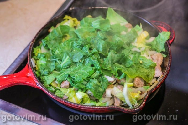 Свинина, жаренная с пекинской капустой и соевым соусом Свинина, жаренная с пекинской капустой и соевым соусом