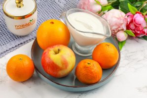 Салат с мандарином, яблоком и апельсином Салат с мандарином, яблоком и апельсином