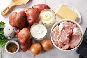 Картошка с мясом и сыром в духовке Картошка с мясом и сыром в духовке