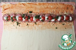 Пирог с тефтелями и сыром Пирог с тефтелями и сыром