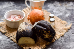 Редька со шкварками Редька со шкварками