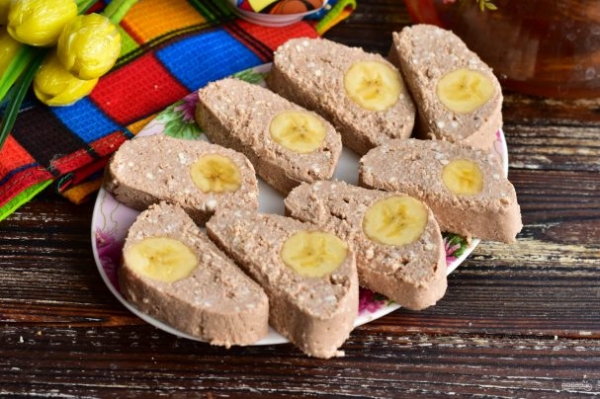 Творожно-шоколадный десерт с бананом Творожно-шоколадный десерт с бананом